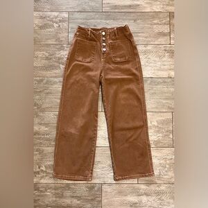 Brown High-Waisted Flare Jeans